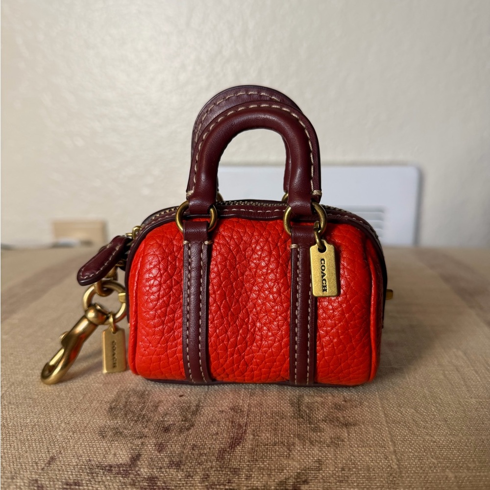Coach Ruby Satchel Bag Charm in Red Orange